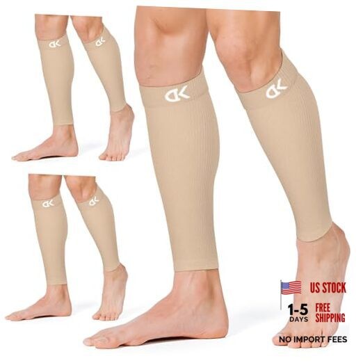 Calf Compression Sleeve for Women & Men Large-X-Large 02 Beige/Beige/Beige