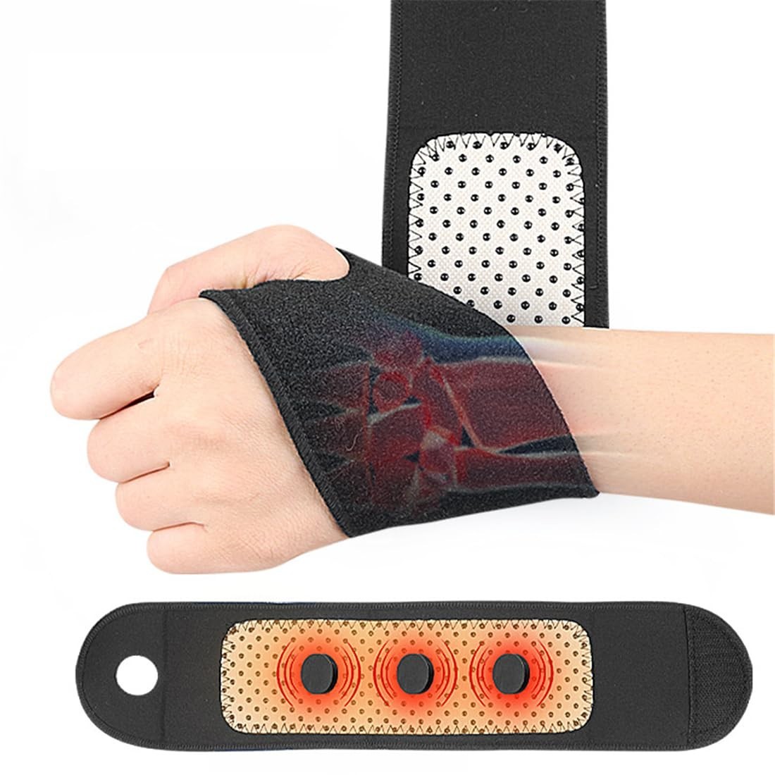 Wrist Brace for Carpal Tunnel, 1 Pair Adjustable Wrist Straps with 3 Magnets,…