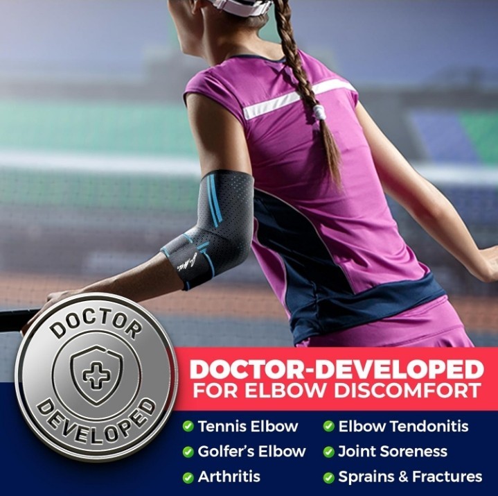 Dr. Arthritis 2 PC MEDIUM Compression Sleeve & Elbow Pads Elbow Brace Adjustable