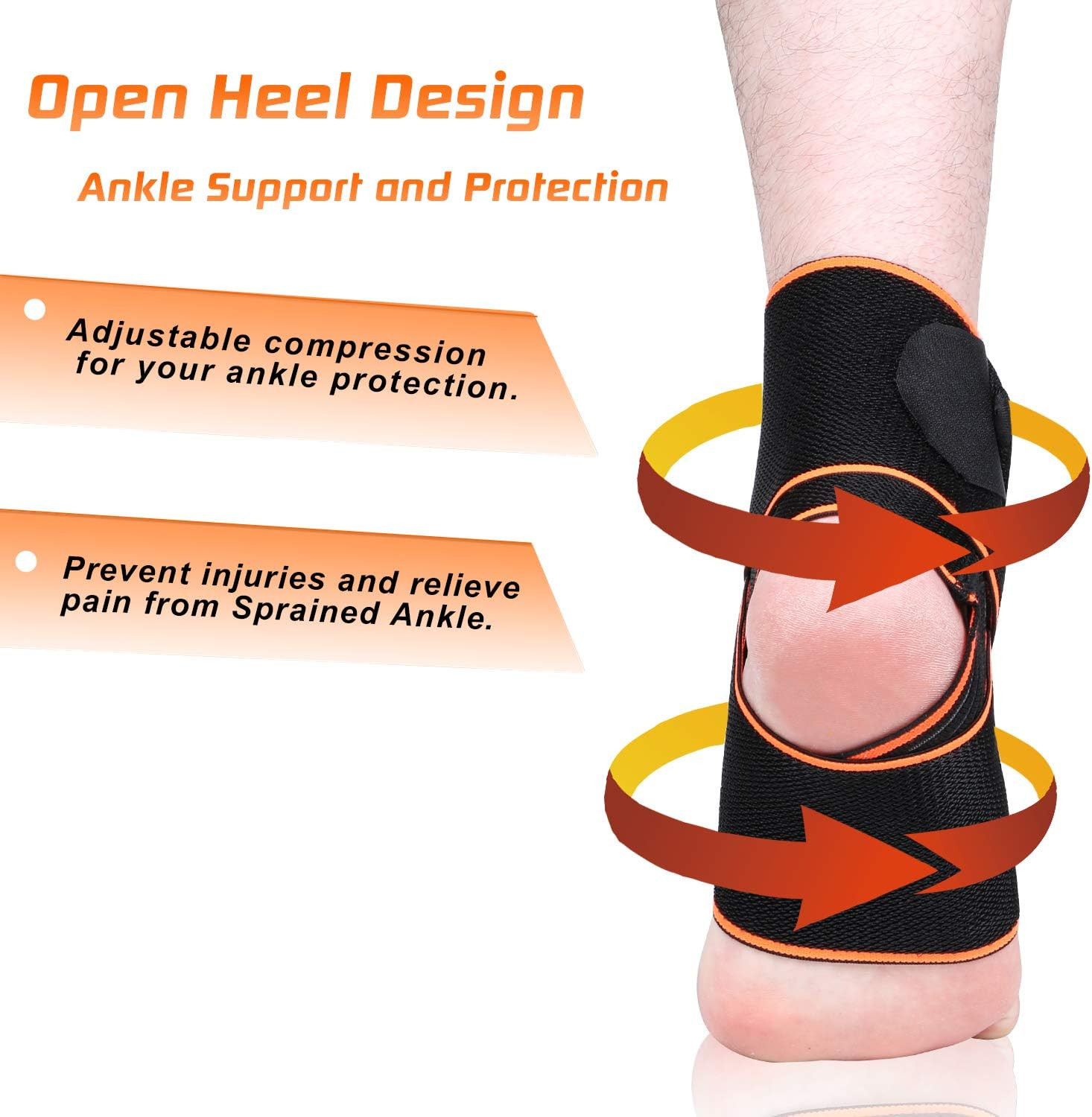 1 Pack Adjustable Ankle Brace for Women and Men, Ankle Support for Sprain Planta