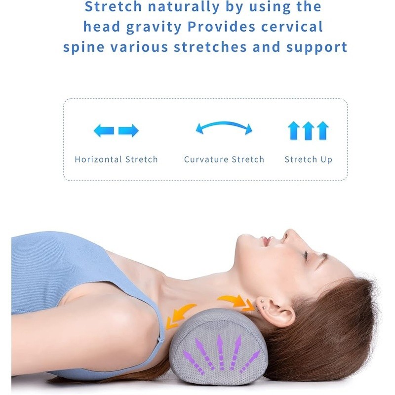Cervical Traction Device Neck Stretcher Memory Foam Cooling Pain Relief New