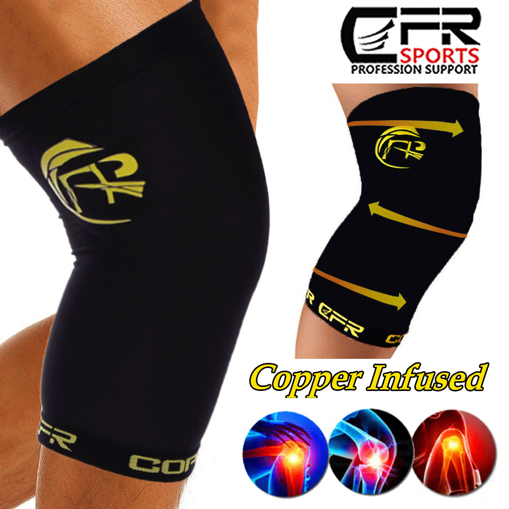 CFR Compression Knee Sleeve Brace Running Arthritis Joint Support Workout Copper
