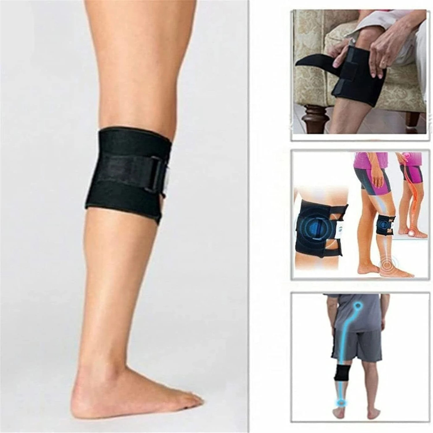 2pcs Pressure Point Knee Braces Leg Area Pain Relief Sciatica Support.
