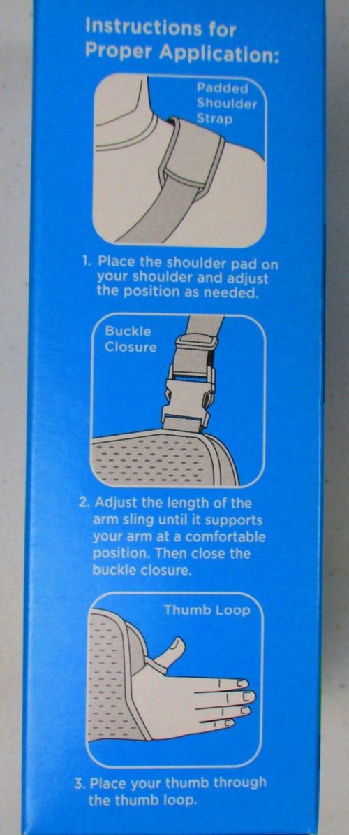 Walgreens Arm Sling w/Thumb Loop One Size Right or Left Adjustable Antimicrobial