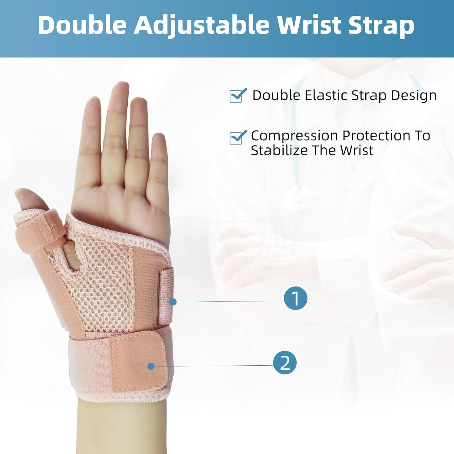 Thumb Brace Left Hand,Spica Splint,Wrist Guard,One Size,Pink | Hand Brace for…