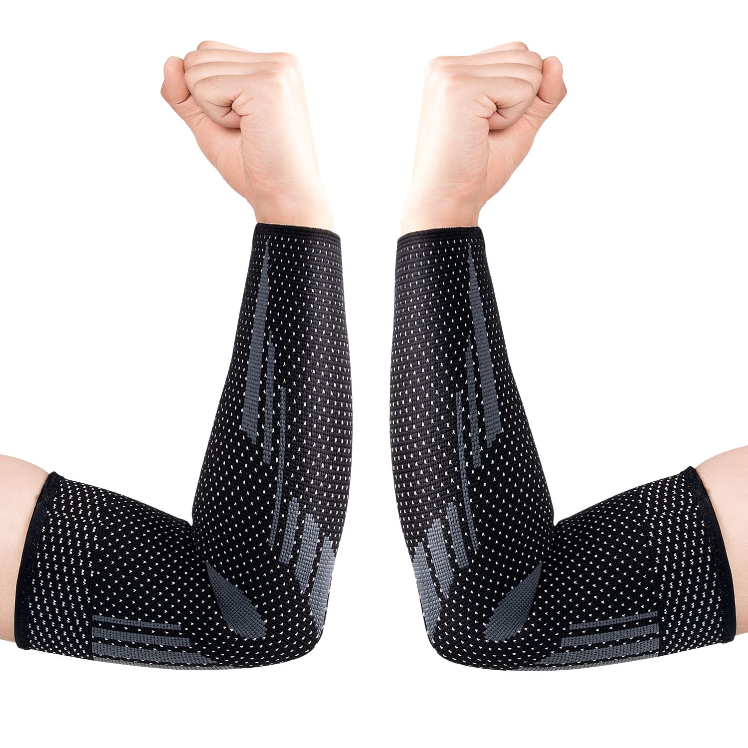 Thx4COPPER Arm Compression Sleeve (2 Pack)– Elastic Small, Black