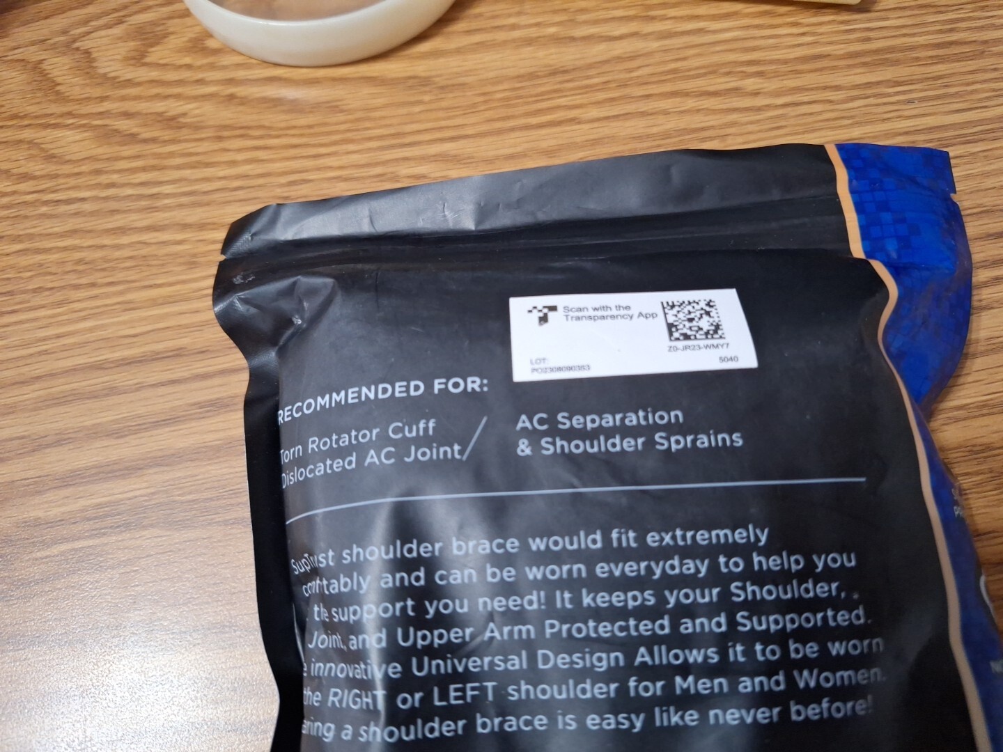 SupTrust Shoulder Brace Adjustable Shoulder Brace Hot Cold Pack Pocket One Size