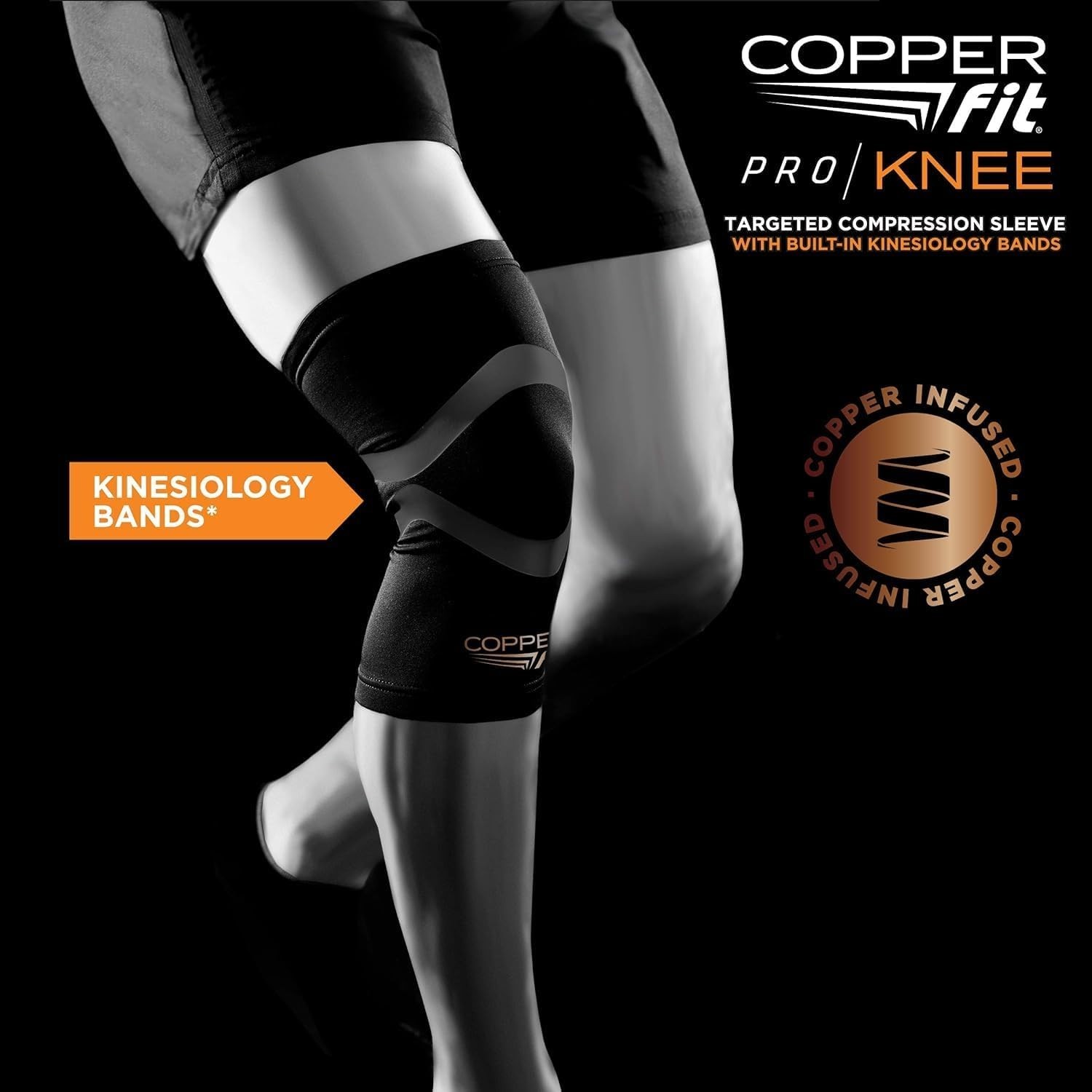 Pro Series Copper-Infused Knee Compression Sleeve – Lightweight Support for A…