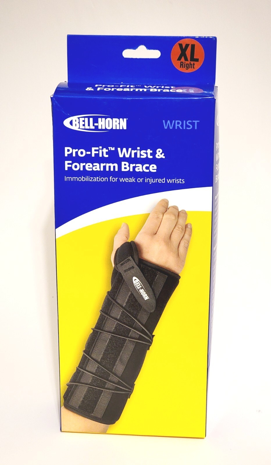 Bell-Horn Pro-Fit Universal Wrist & Forearm Brace- XL -RIGHT Hand Sprain Strains