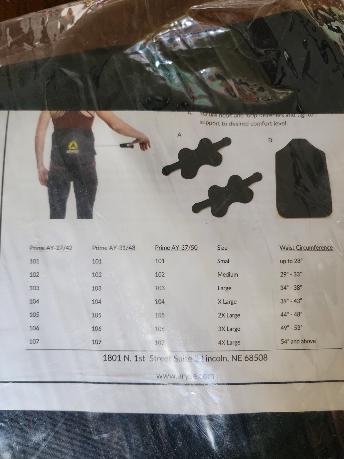 Aryse Lower Back Brace Compression Pain Relief L0650 Size Large AY-37/50-103