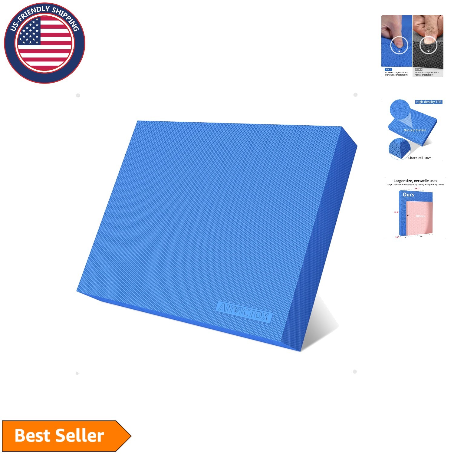 Durable 19.8×15.7 Balance Pad – Perfect for Mobility & Stability Training