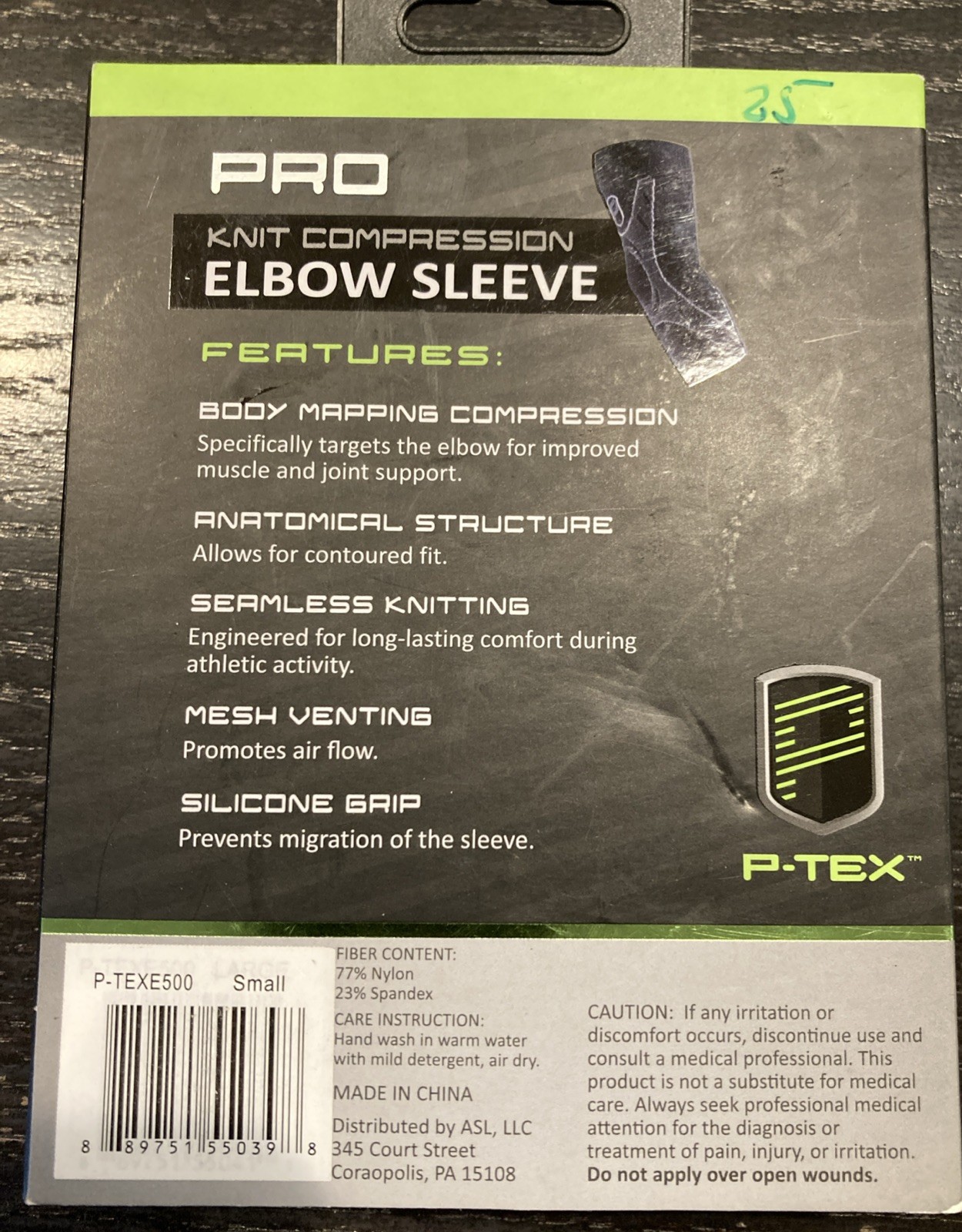 💪Pro Tex Knit Elbow Compression Sleeve Size Small New P-texe500