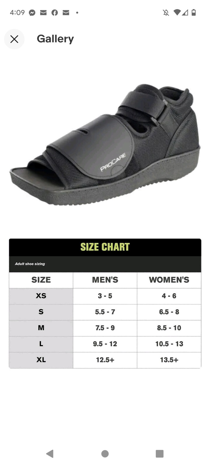 DJO 79-81235, ProCare® Post-Op Shoe, Black, Medium, 1/Each (729733_EA) 81233000