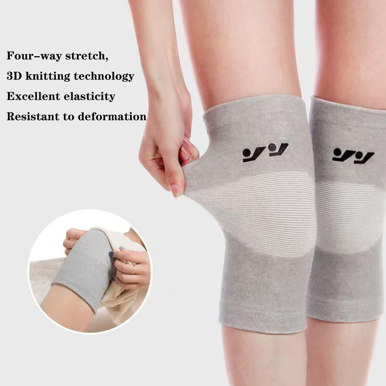 Sieafan One Compression Bamboo Knee Sleeve – Sleeves Medium, Gray