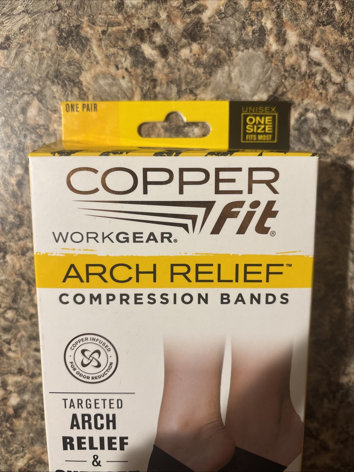 Cooper Fit Arch Relief Compression Bands for Plantar Fasciitis 1 Pair New