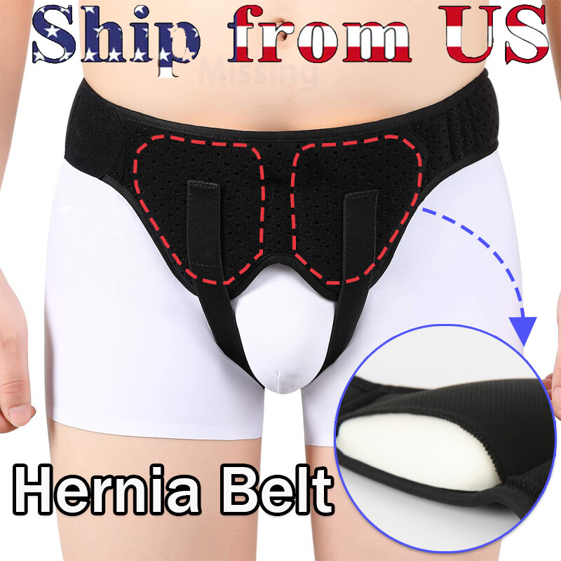 Inguinal Hernia Belt For Men Hernia Support Truss with Removable Pressure 2 Pads