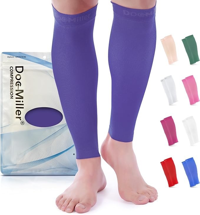 Doc Miller Calf Compression Sleeves 15-20 mmHg Violet