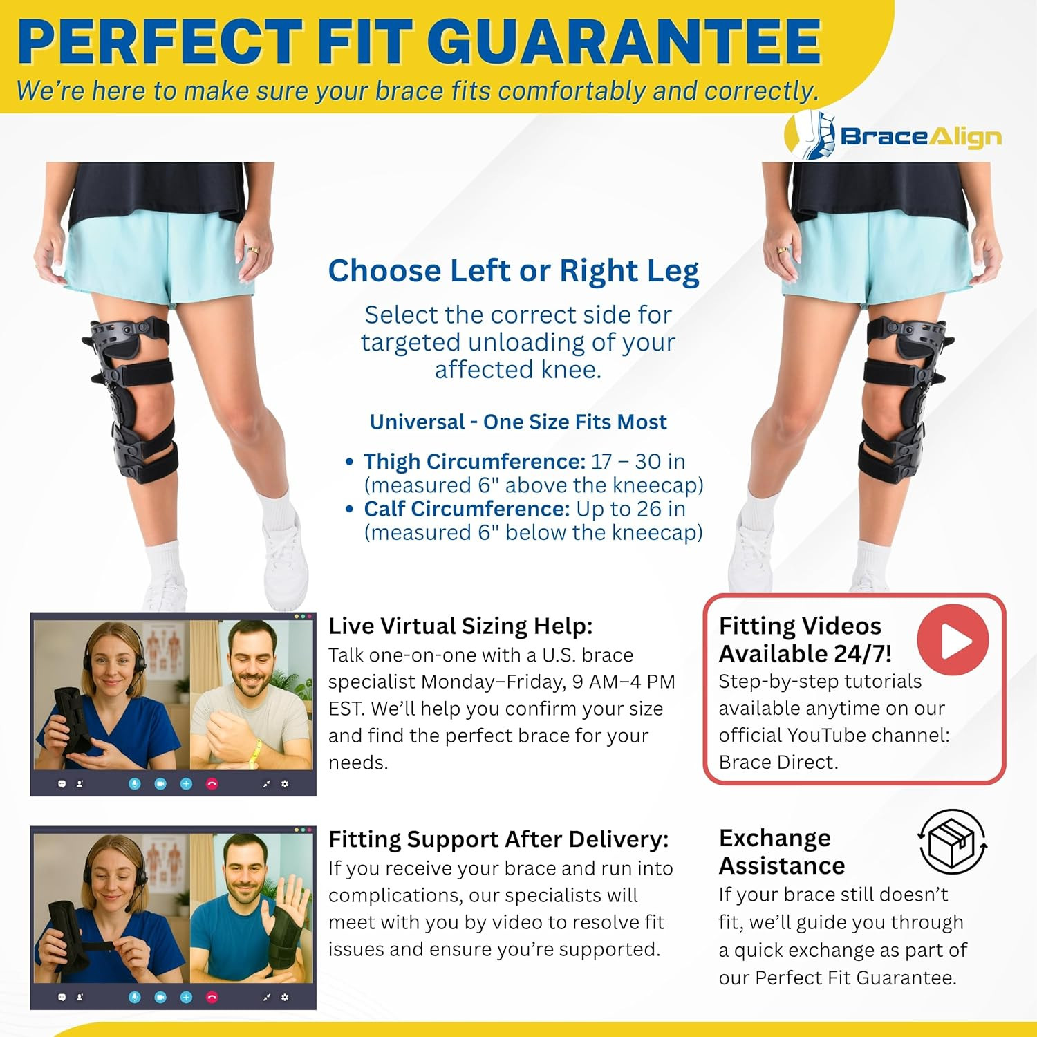 Adjustable OA Unloader Knee Brace for Pain Relief – Right Leg Support