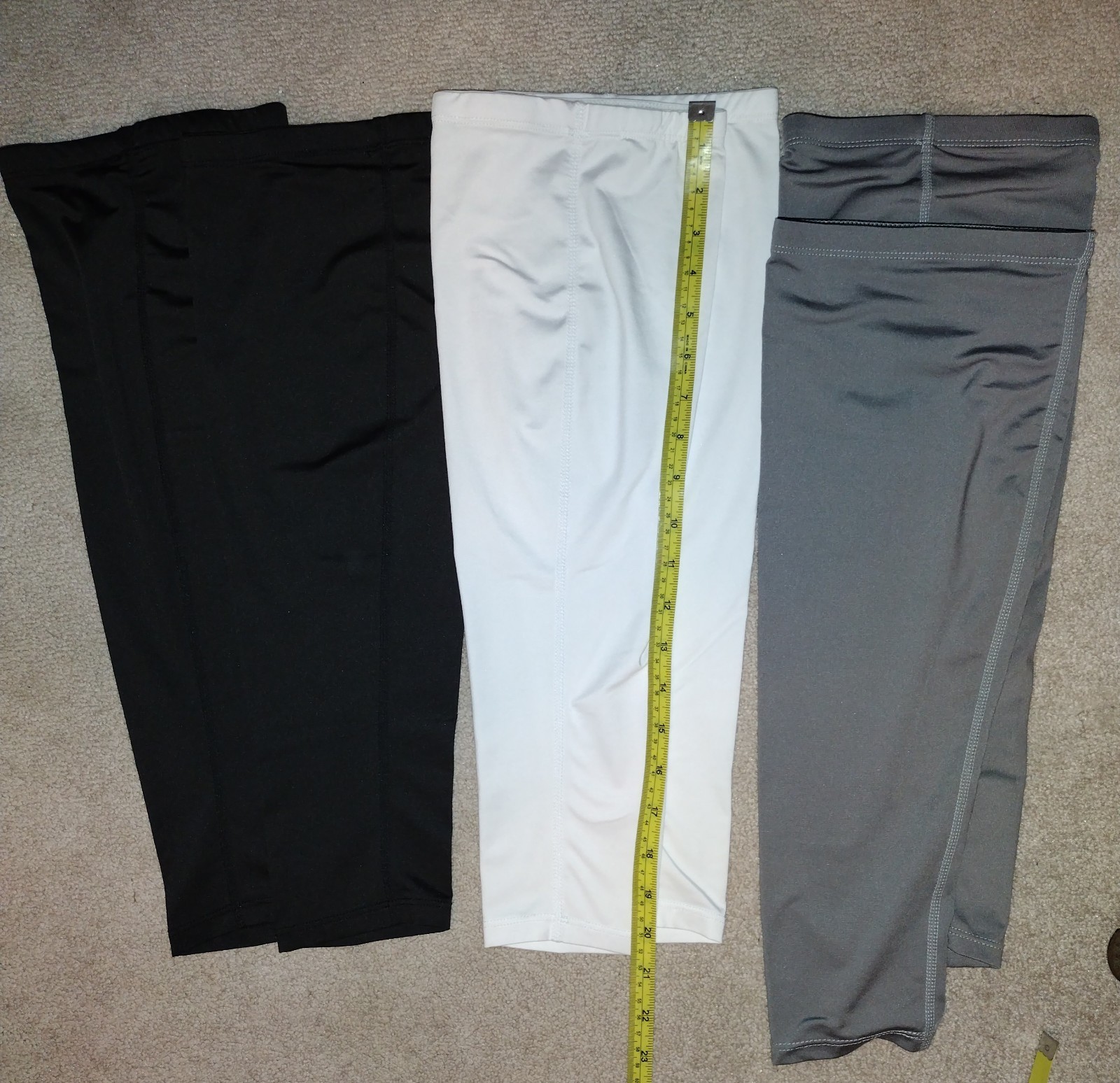 Leg Compression Sleeves Large 3 Pack Black Gray White Unisex
