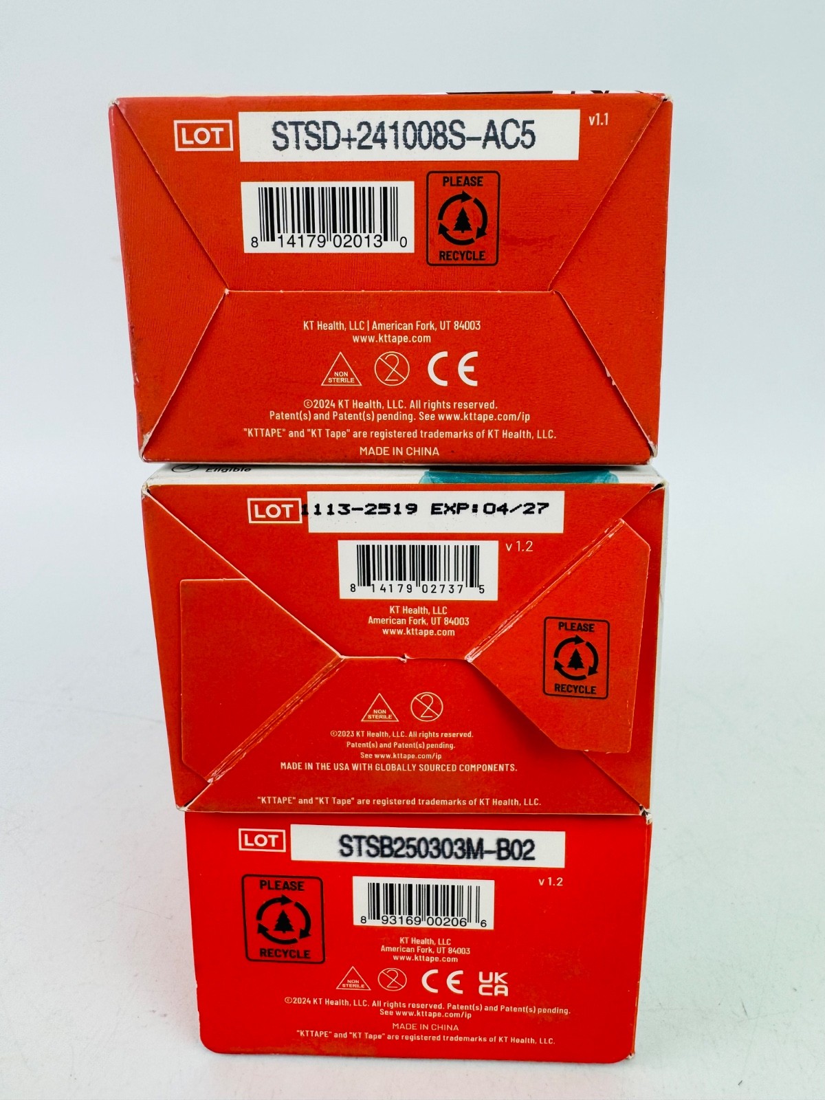 KT Tape Bundle: Cotton, Pro Ice & Pro Extreme, 3 Pack 20 Strips Each