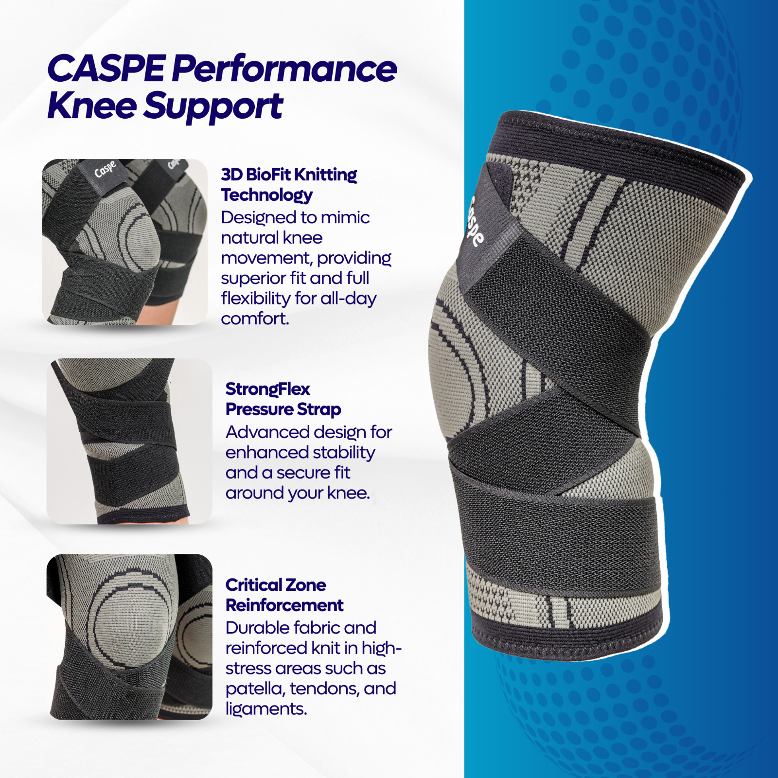 2× Knee Sleeve Compression Brace Support Sport Joint Pain Arthritis Relief Strap
