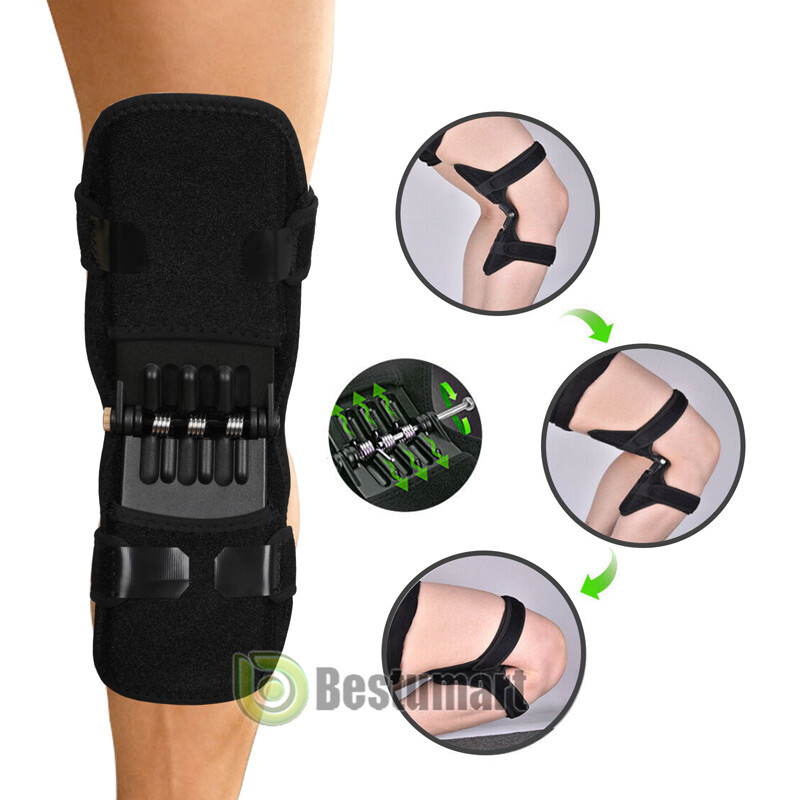 2Pcs Support Brace Knee Pads Booster Lift Squat Sport Power Rebound Spring Force