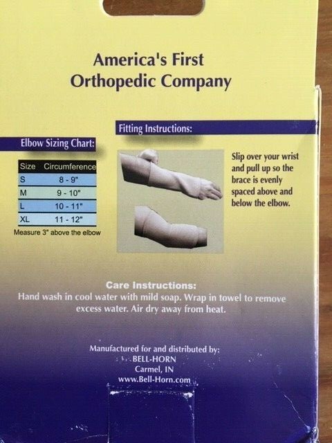 BELL-HORN ELASTIC ELBOW SUPPORT LARGE 10-11″ BEIGE BRAND NEW IN BOX