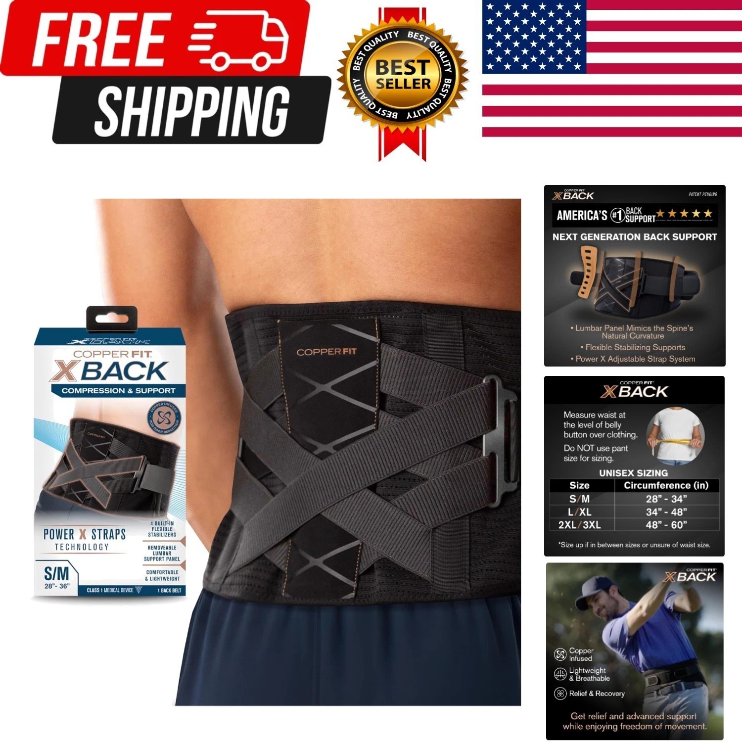 Brace for Lower Back Pain, Lumbar Support, Herniated Disc, Sciatica, Arthriti…