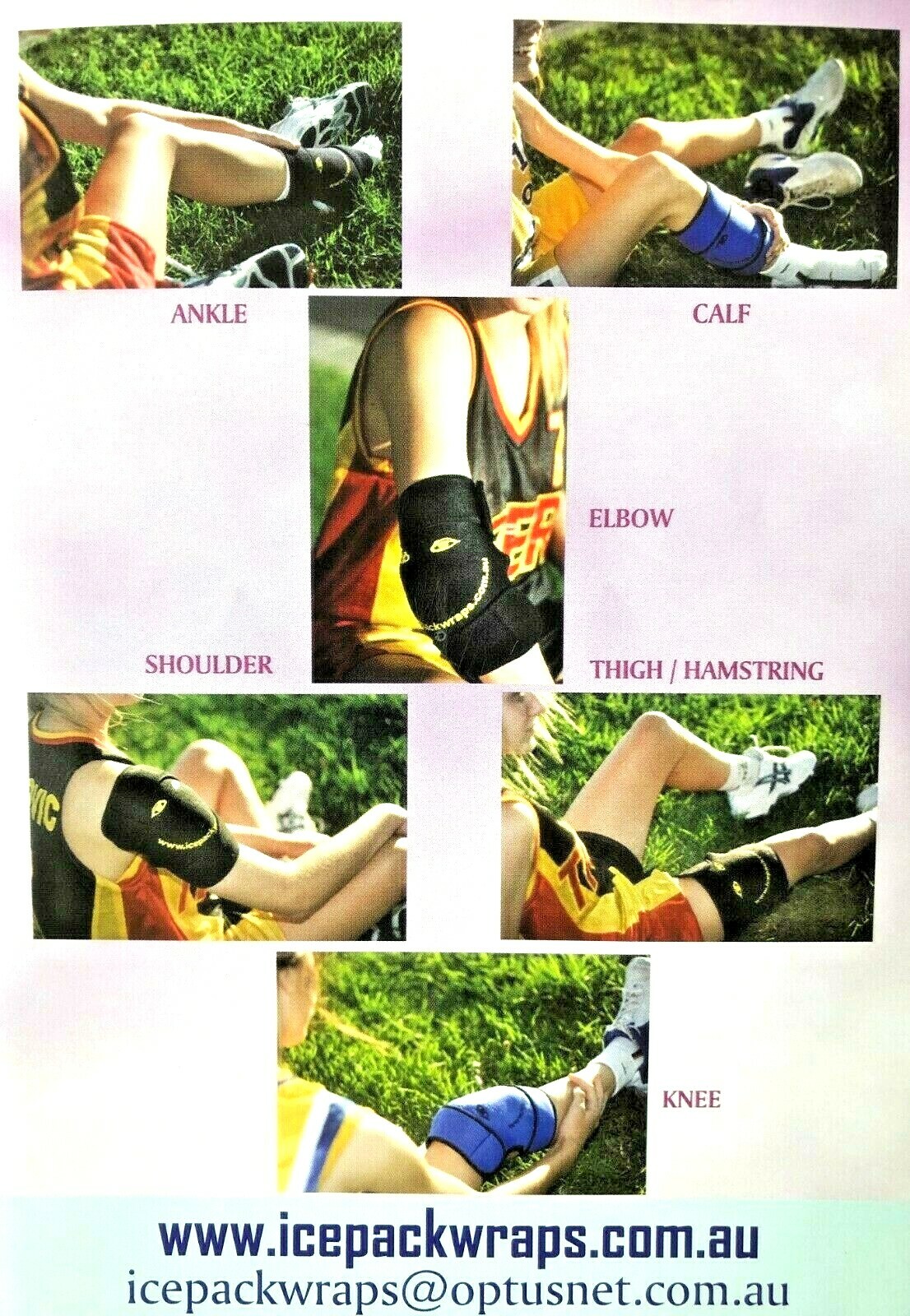 Wrap on Icepack Locks in Place Injury Management Ice Injuries Easily OZ Seller
