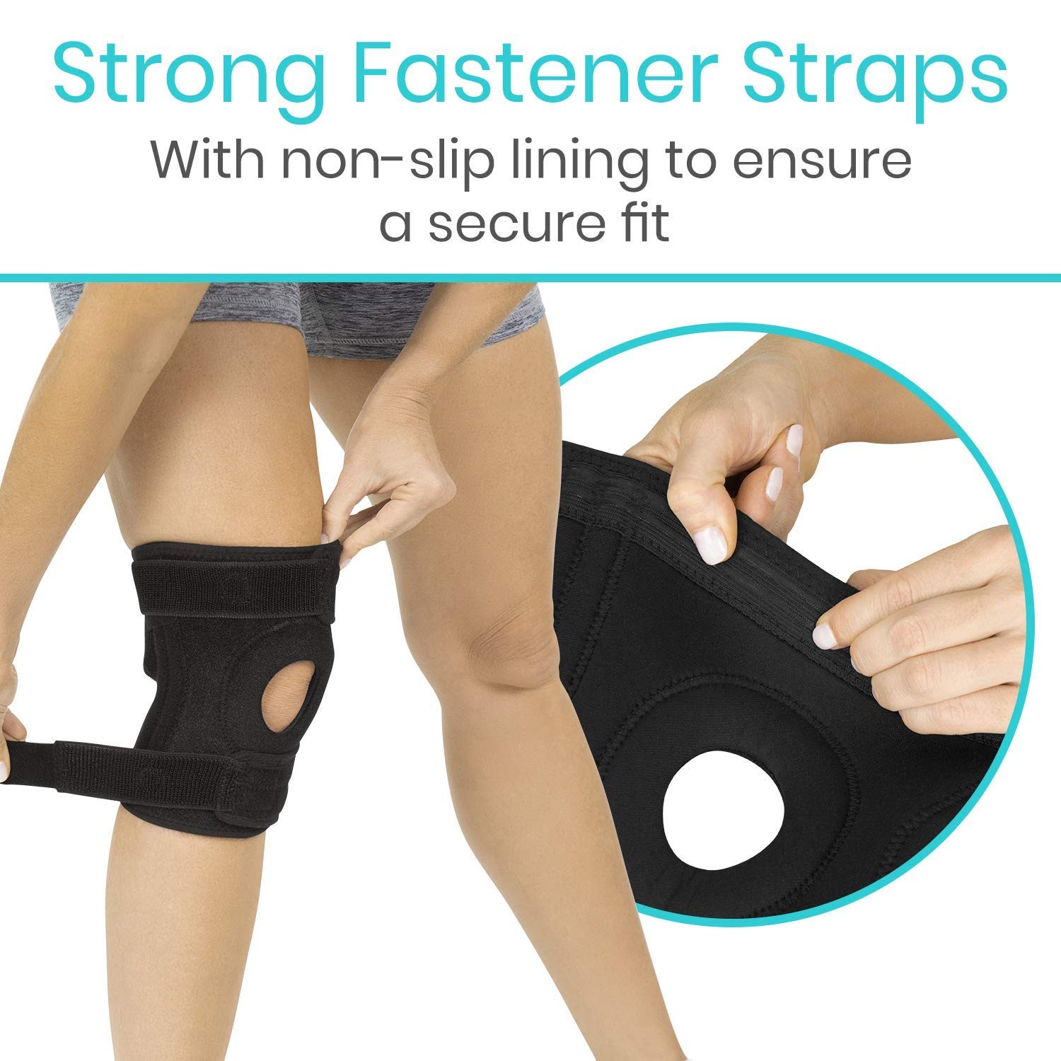 Vive Hinged Knee Brace with Side Stabilizers – Stabilizing Support with Open