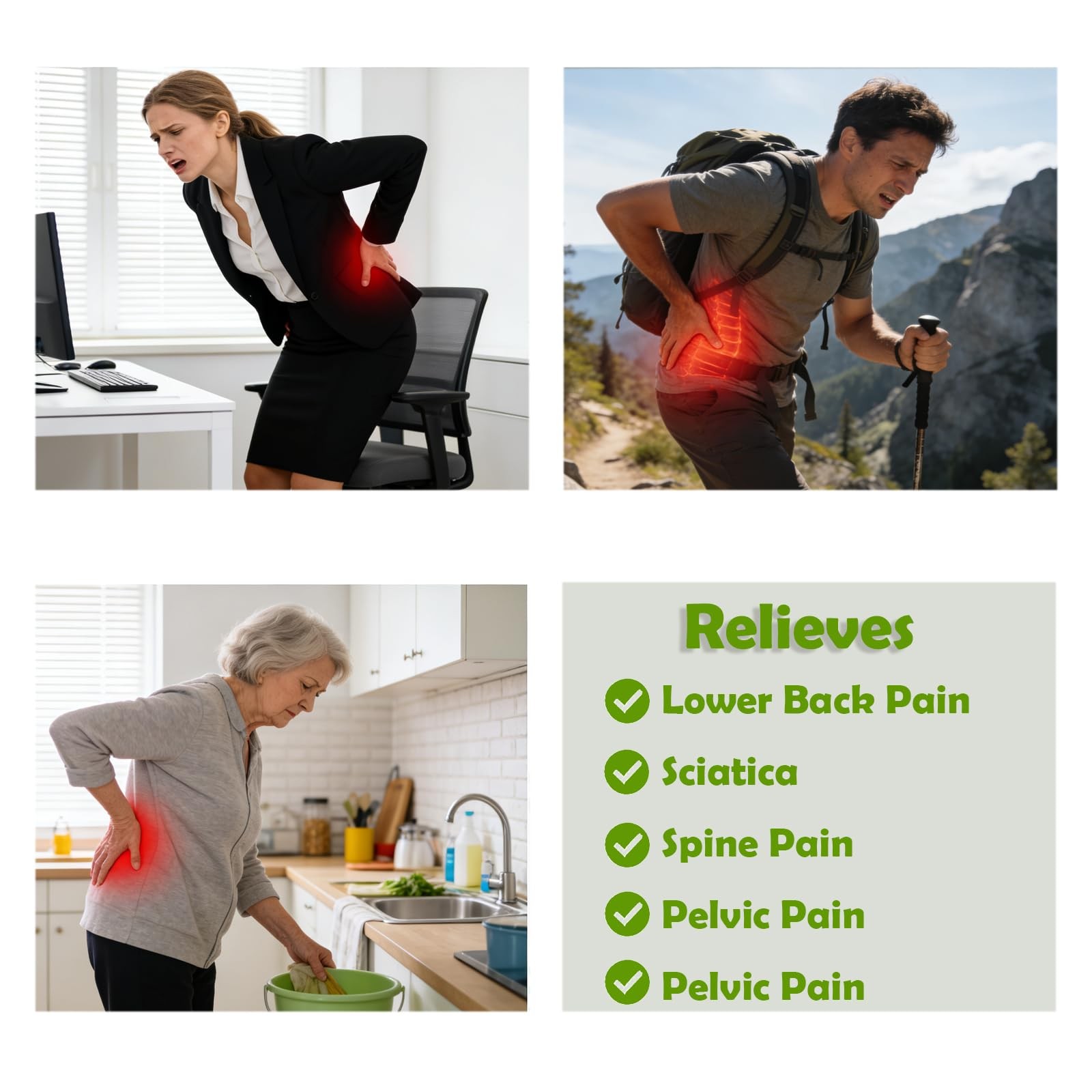 Lightweight Lower Back Brace for Women Men: Narrow Lumbar Support for Pain Re…