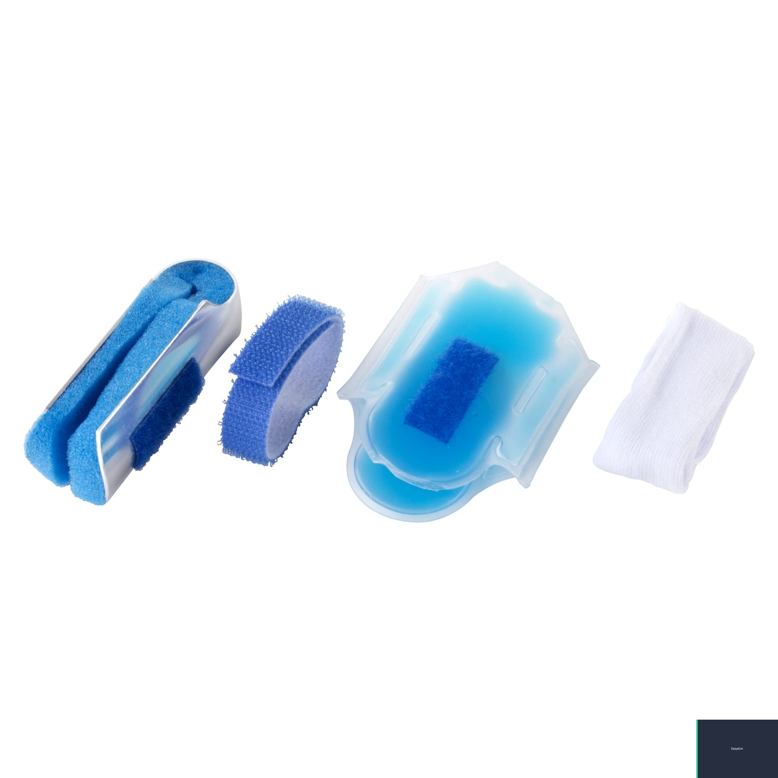Finger Splint Kit Aluminum Frame Foam Padding Cold Pack 4 Piece