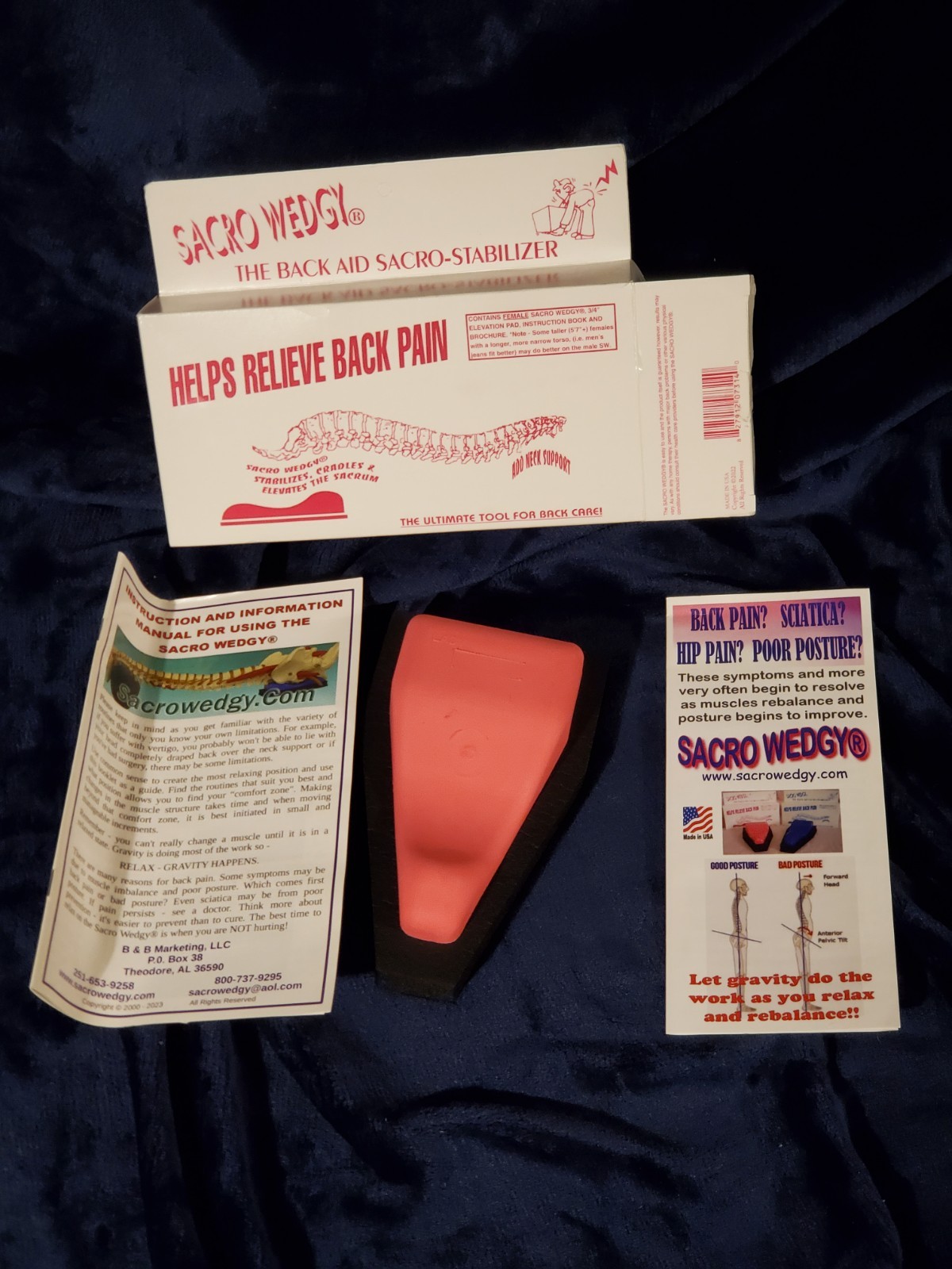 The Sacro Wedgy Back Aid Sacro Stabilizer Female Version (Lady) up to 5’7”