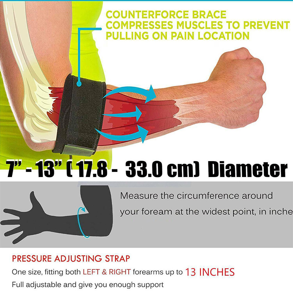 Elbow Brace Strap Tendinitis Golf Tennis Arthritis Pain Relief Pad Support