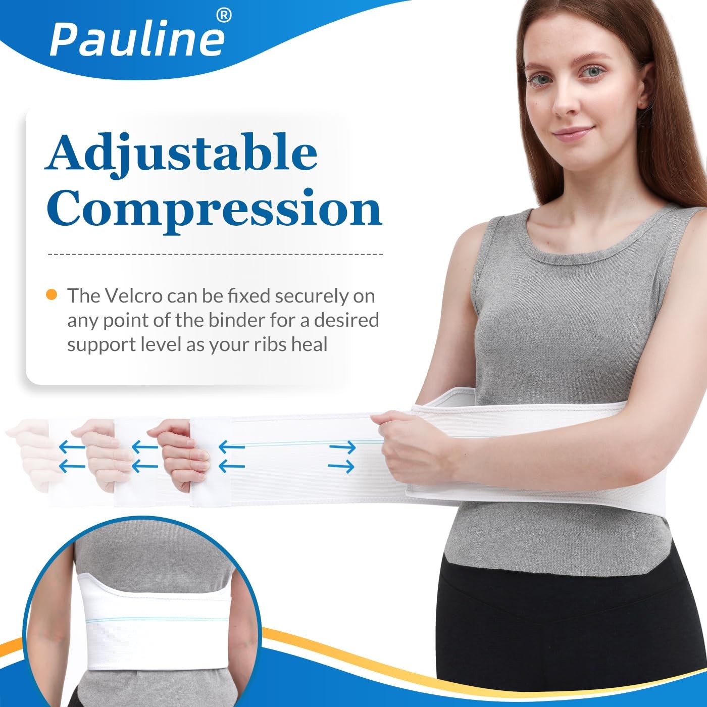 Broken Rib Brace for Women – Compression Chest Binder for Cracked Ribs Suppor…