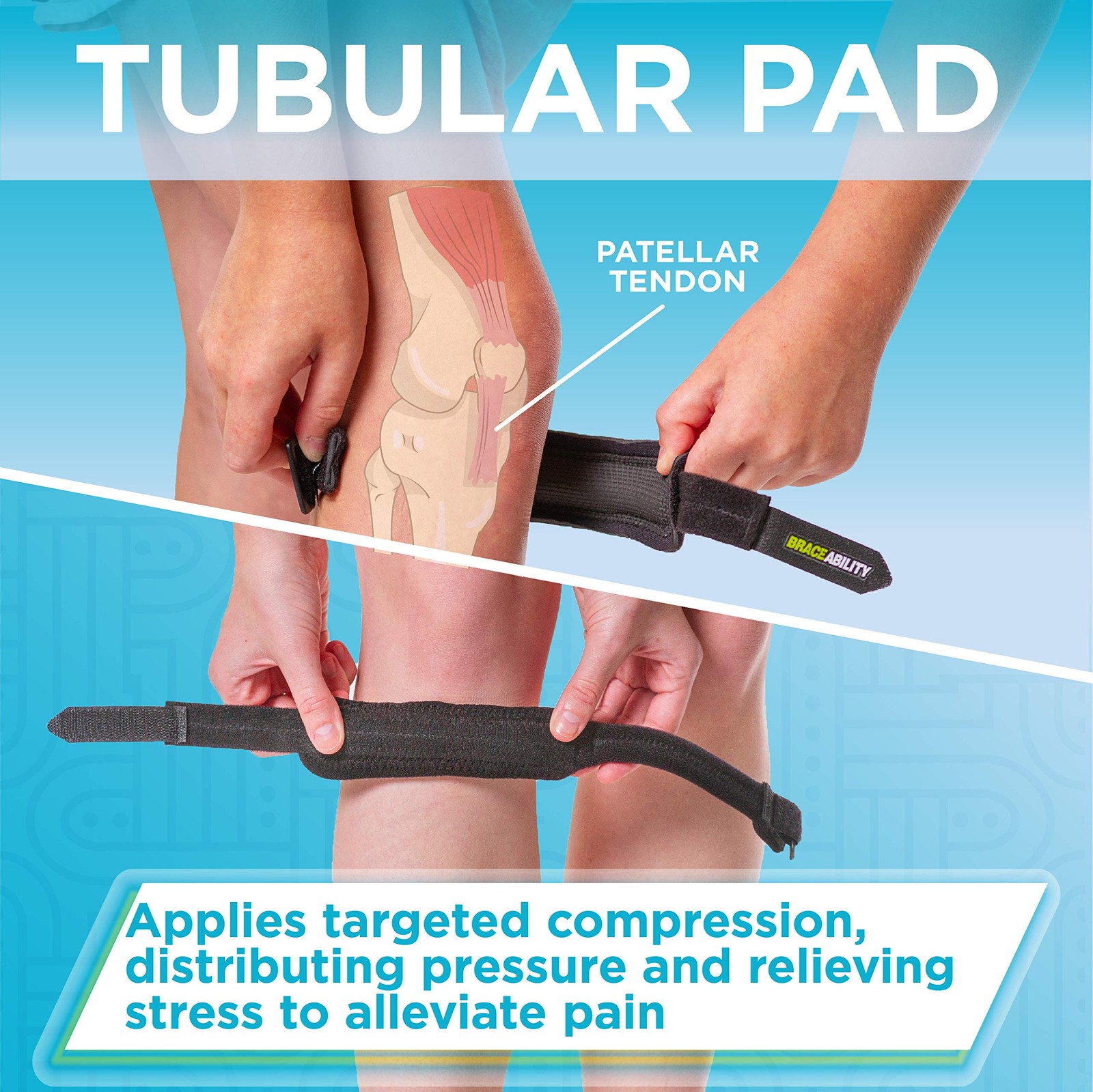 Kids Knee Band – Youth Patellar Tendon Support Strap Child Osgood Schlatter B…