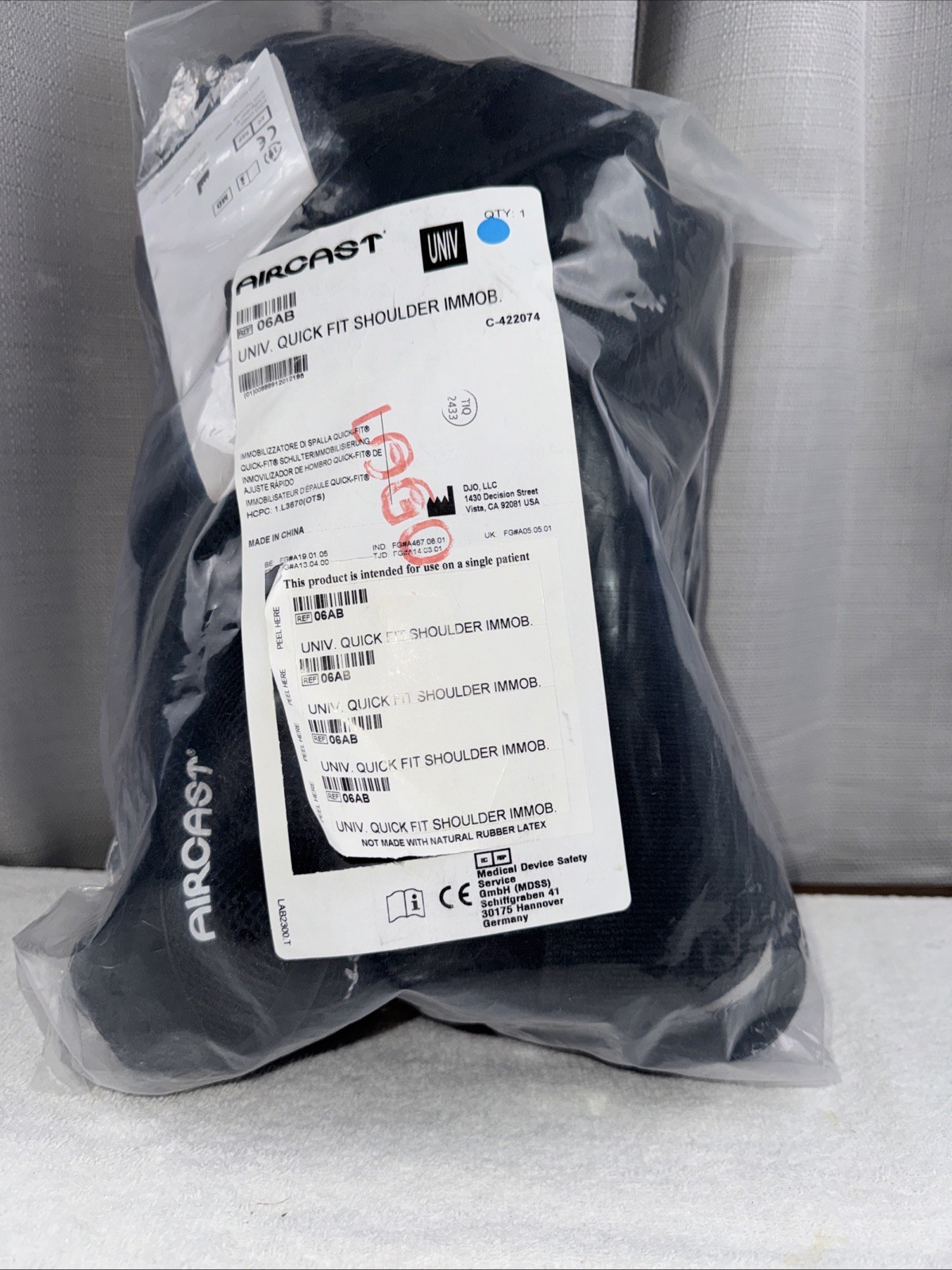 Aircast 06AB Univ. Quick Shoulder Immob. Brace, New