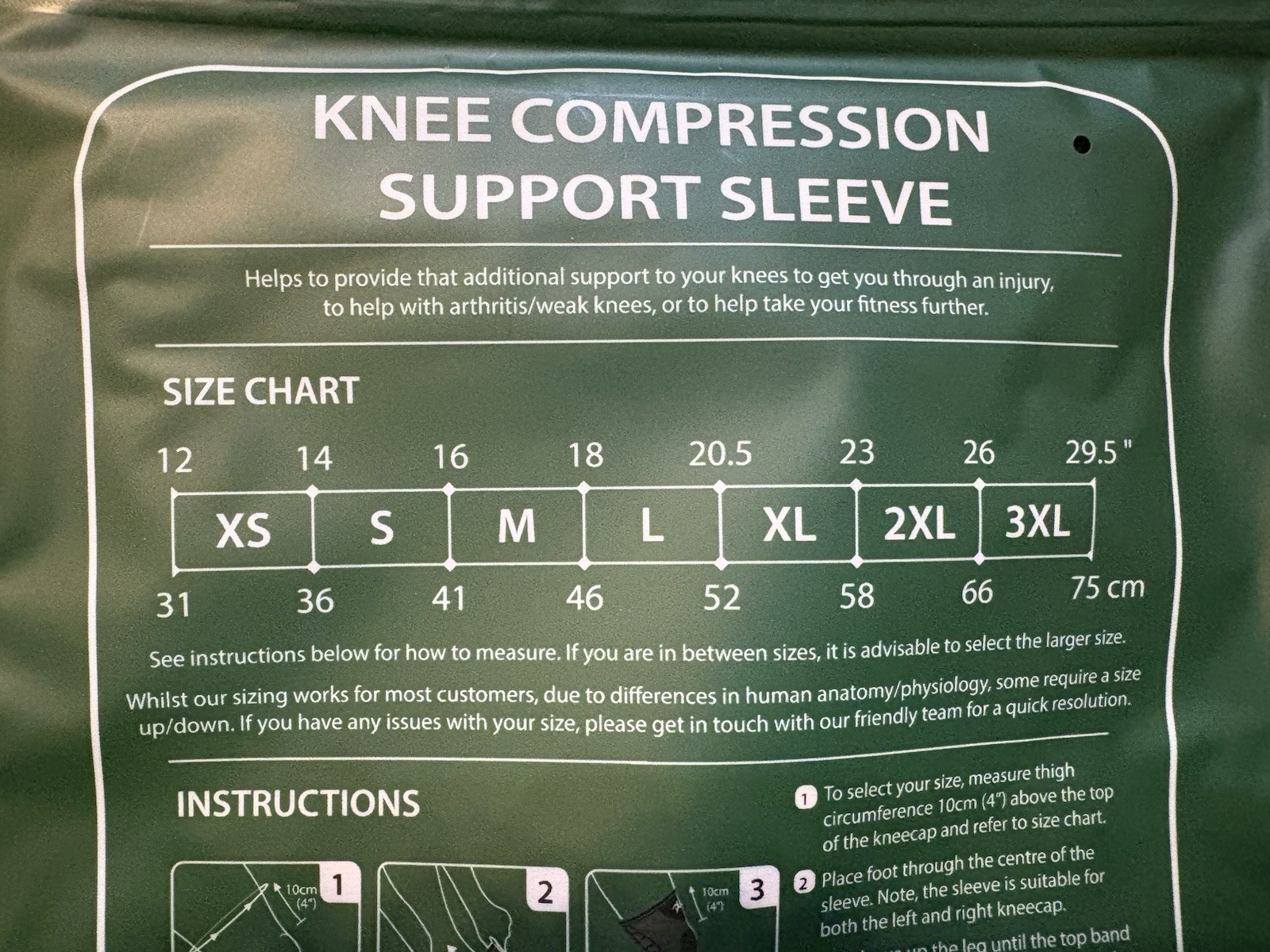 Rymora Knee Compression Support Sleeve SZ Medium New Non-Slip Grip Band 3D Knit