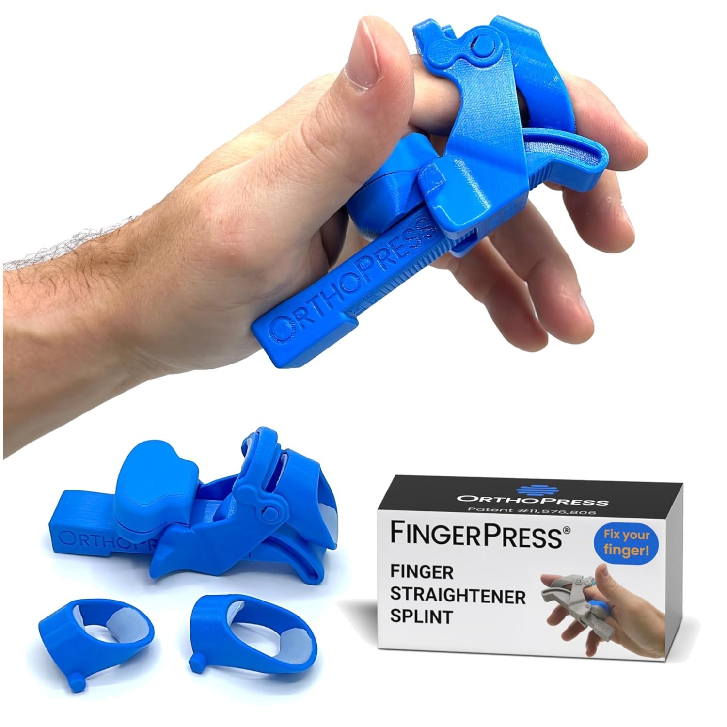 Finger Extension Device | PIP Flexion Contracture Aid | Blue