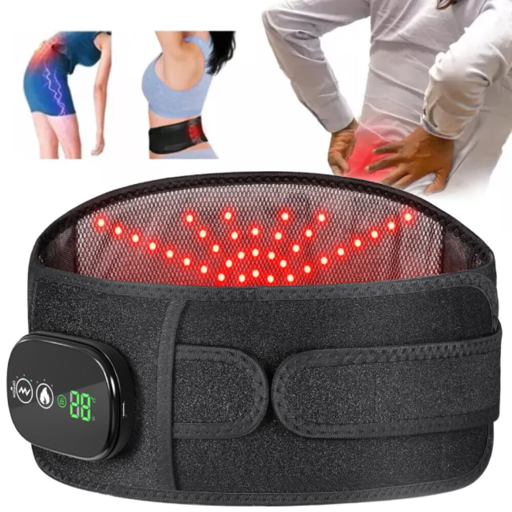 Cordless Heating Pad Back Massager Brace for Lower Back Pain Relief Wrap Belt