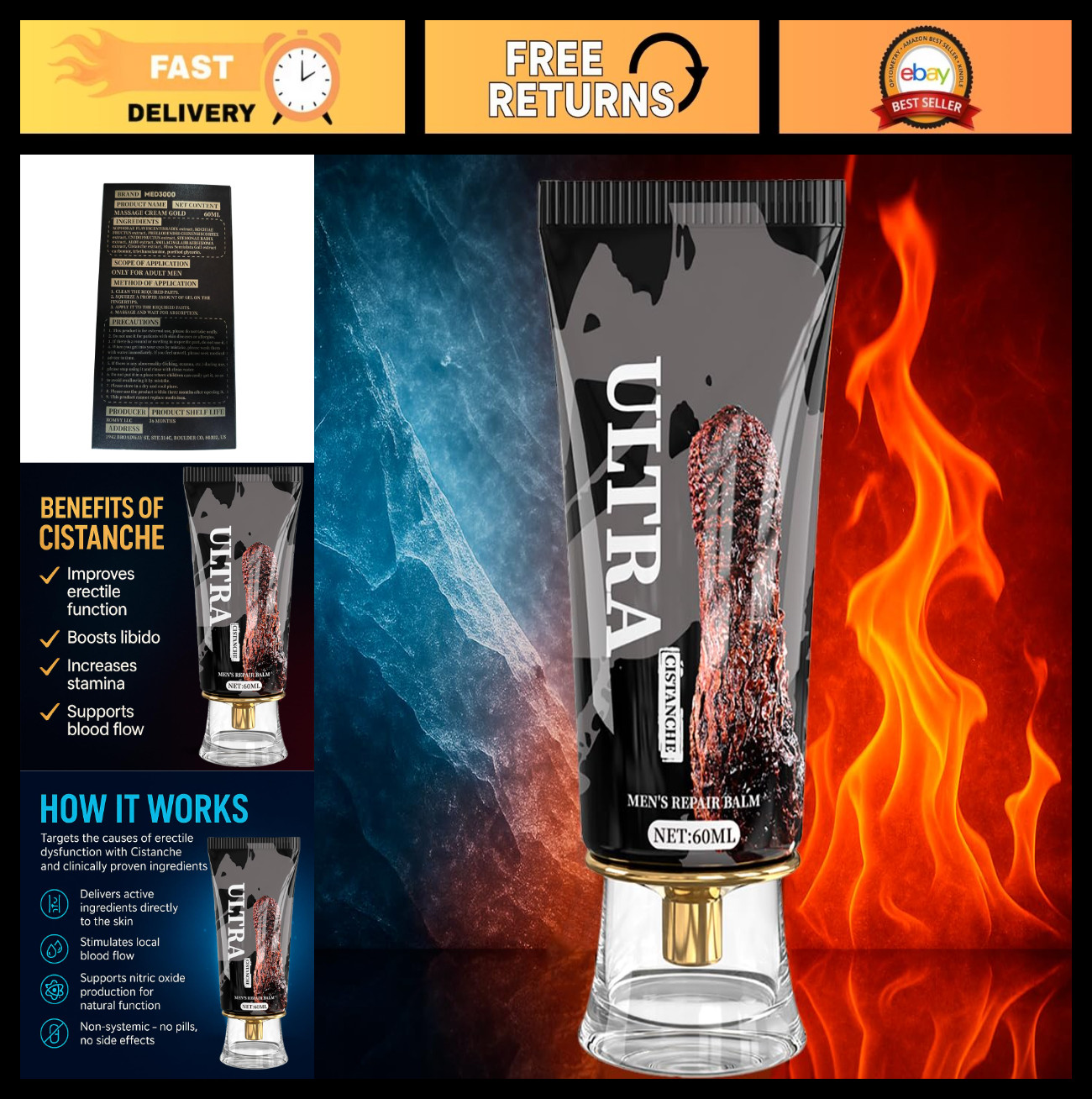 Ultra Performance Gel for Men – Clinically Proven Formula for Strength & Erectil