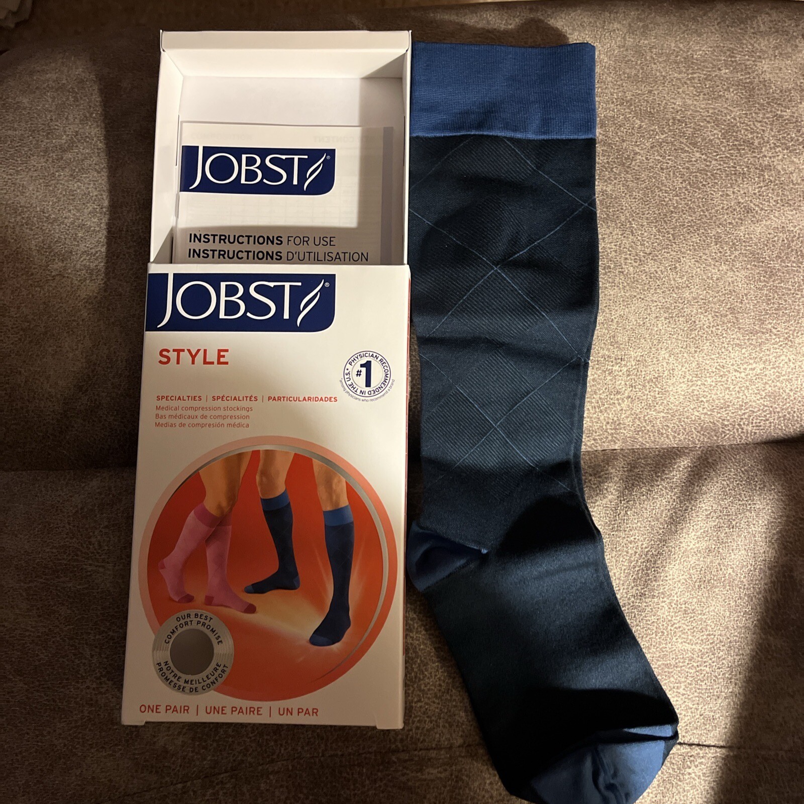 Compression socks jobst 15-20 mmHg Firm Support Unisex Knee Highs CT NEW