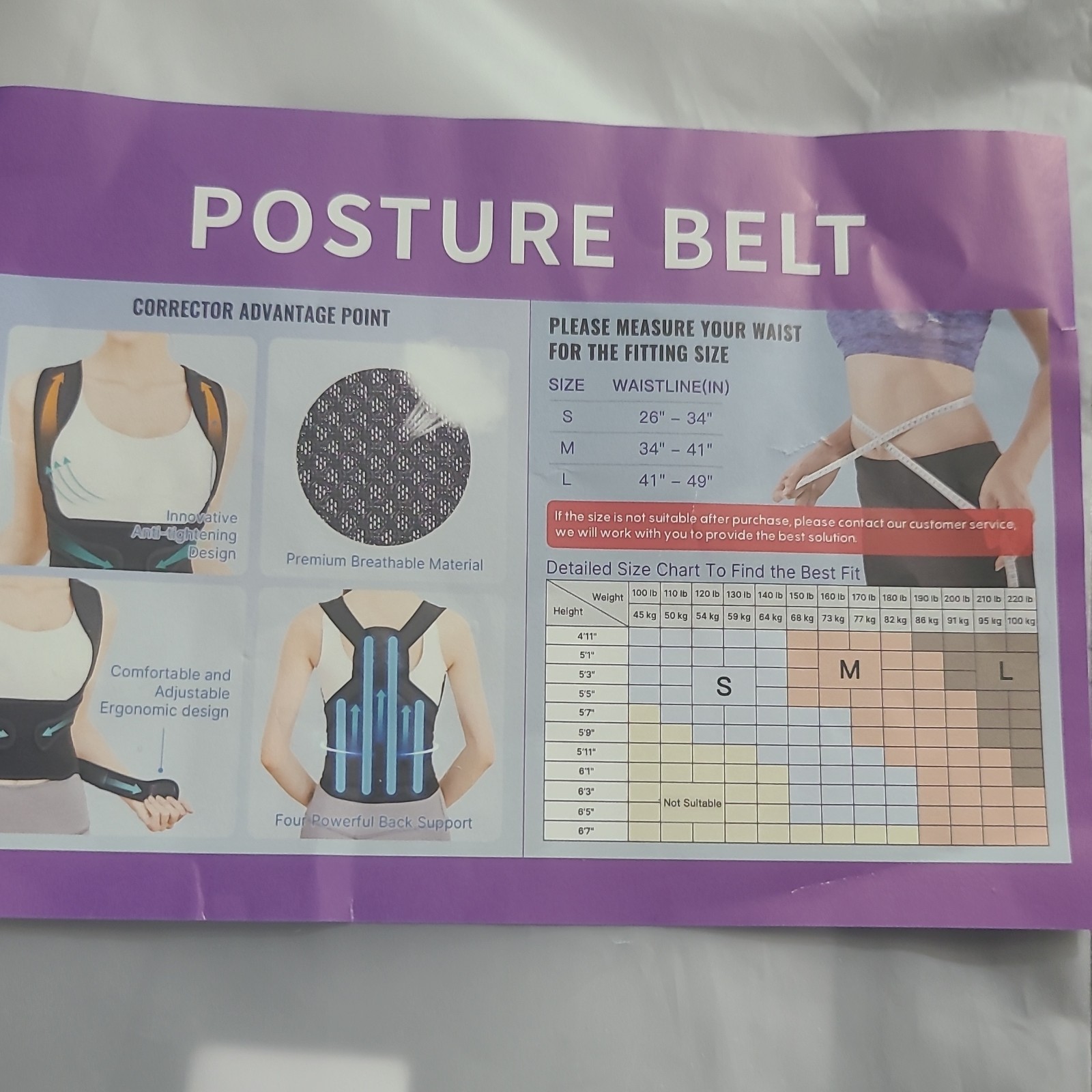 Pink Adjustable Posture Corrector Back & Shoulder Support Unisex S-M-L