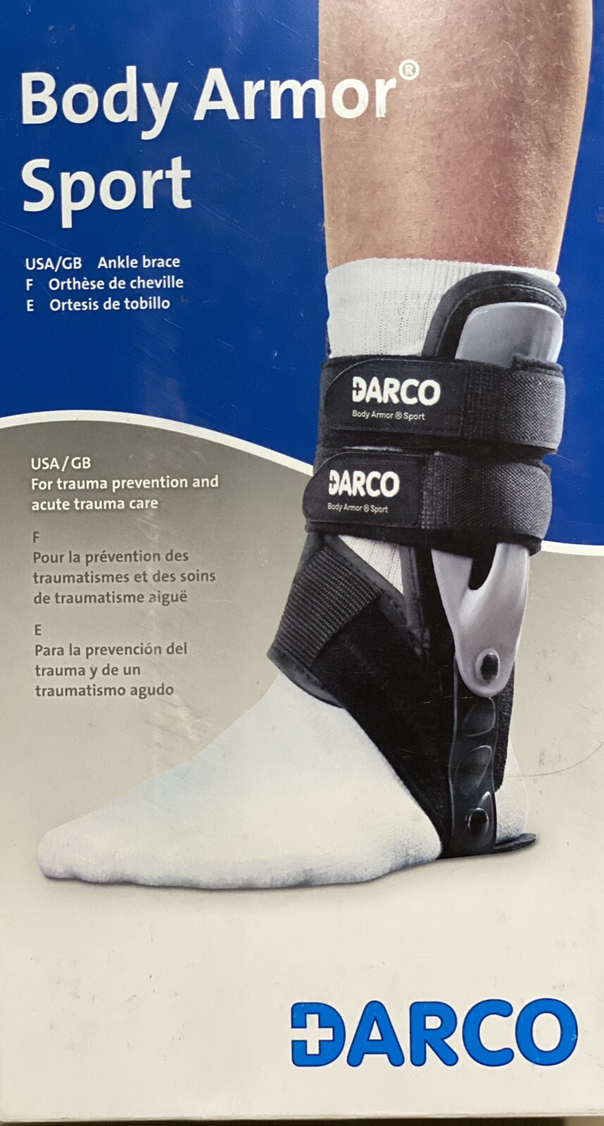 Darco SAS2L Body Armor Sport Ankle Brace, Medium, Left For Trauma Prevention