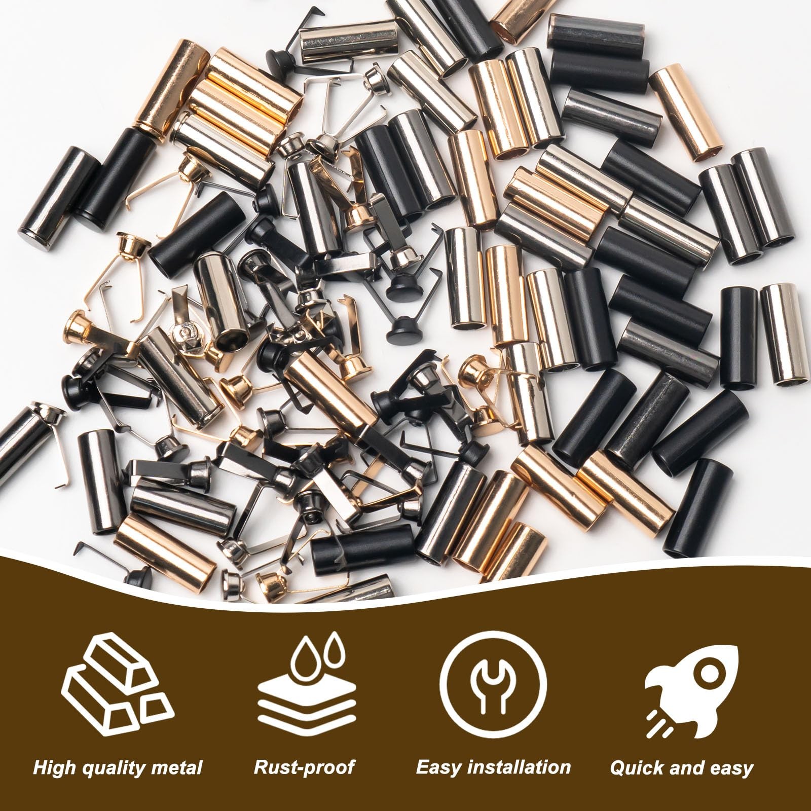 60 PCS Shoelace Clips Aglets For Shoelaces Ends Hoodies Metal Clothes String