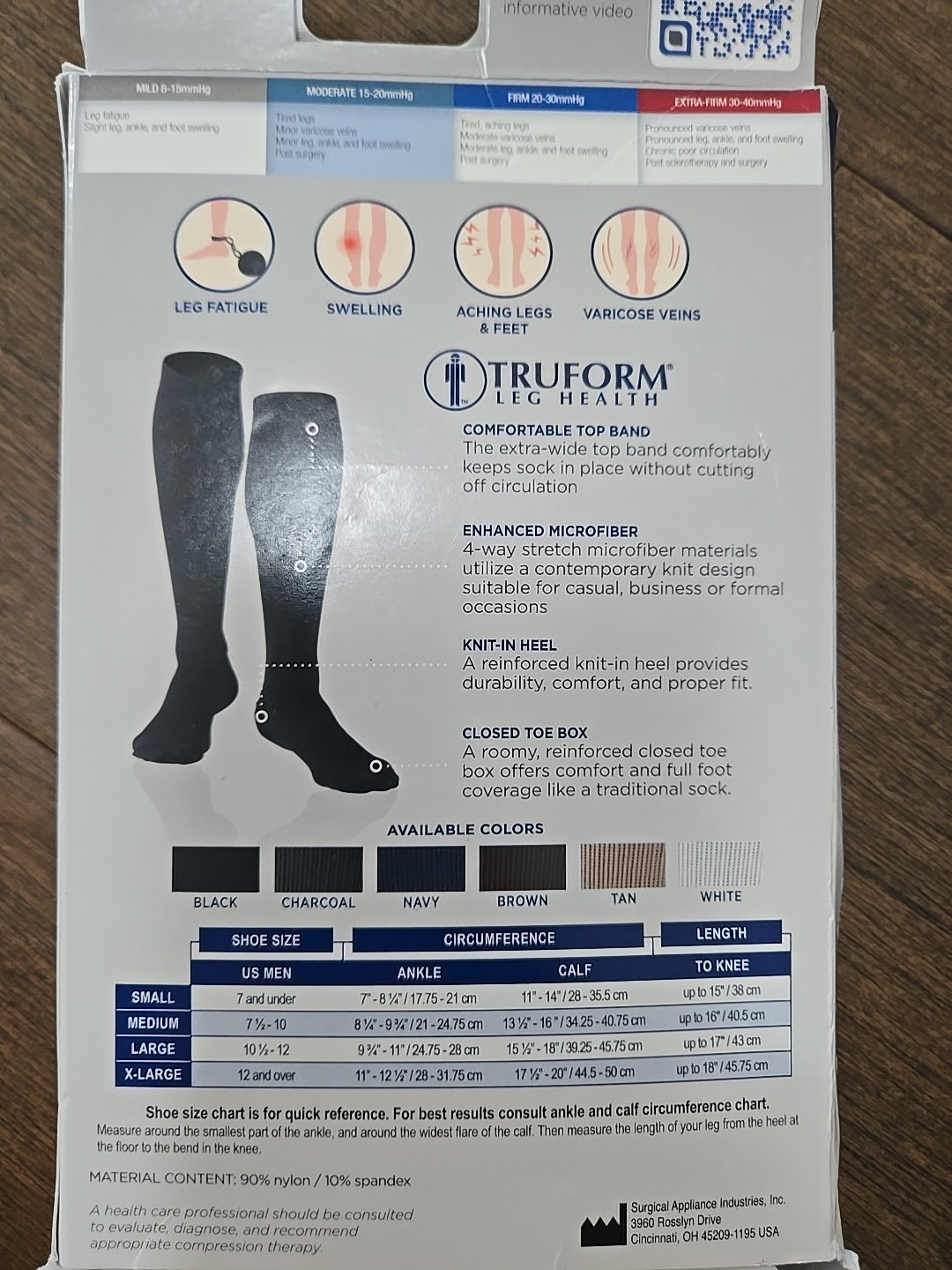 Truform Men Size Black Compression Knee Dress Socks – Size XL