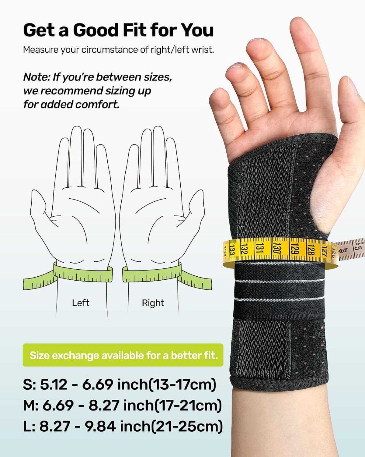 Rakiie Carpal Tunnel Wrist Brace Right Hand, Adjustable Night Wrist Support