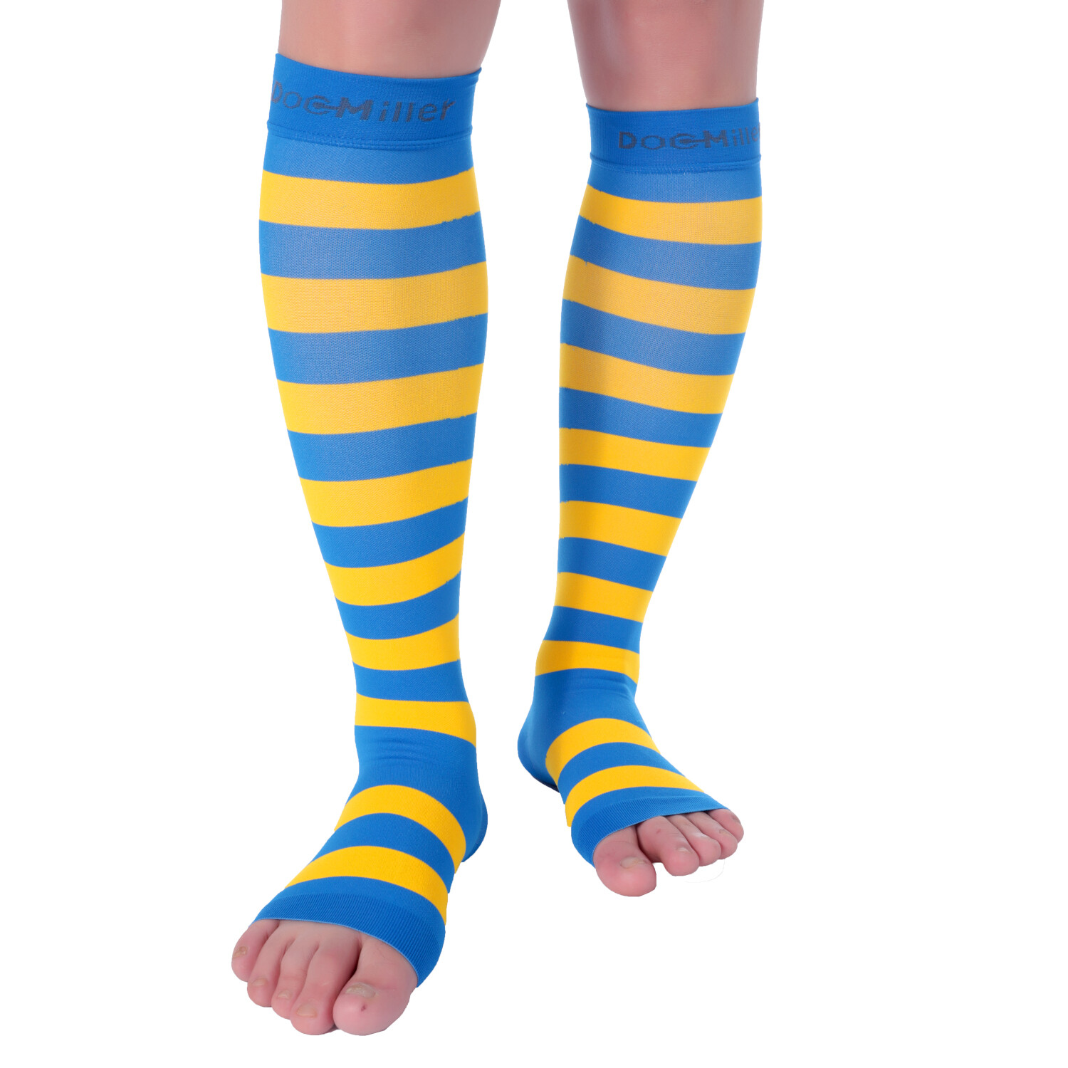 Doc Miller Open Toe Socks Compression Stockings 15-20 mmHg Sleeves Varicose Pain