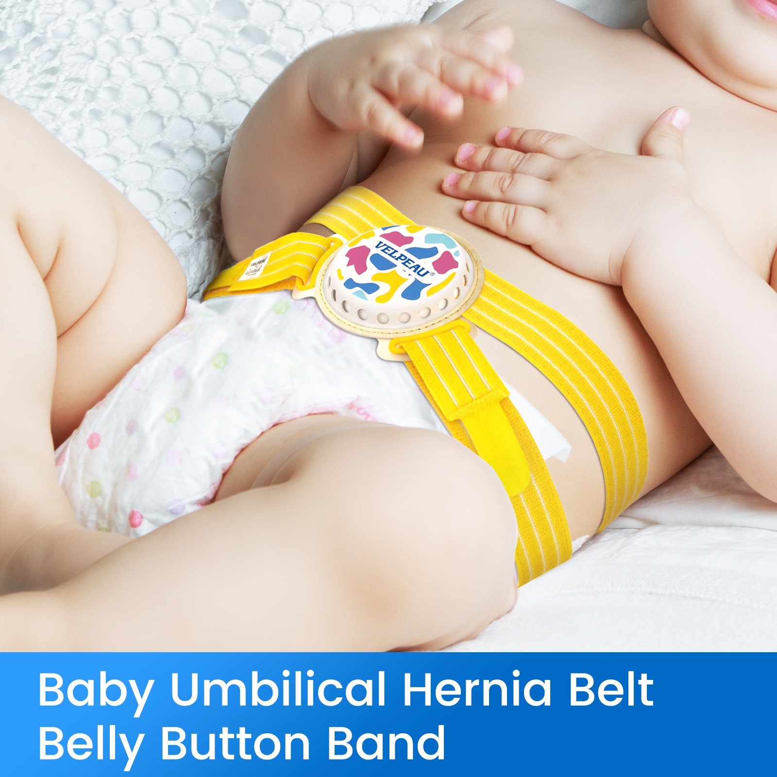 Velpeau Umbilical Hernia Belt Baby Newborn -Anti Displacement Slip -with 3 Pads