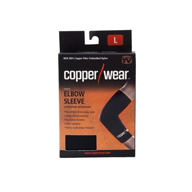 Copper Wear Unisex Compression Elbow Sleeve Large 88% Nylon 12% Spandex